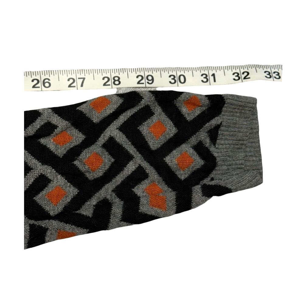 Sweet Sinnammon L Geometric Waterfall Open Cardigan Gray Orange - Picture 7 of 7